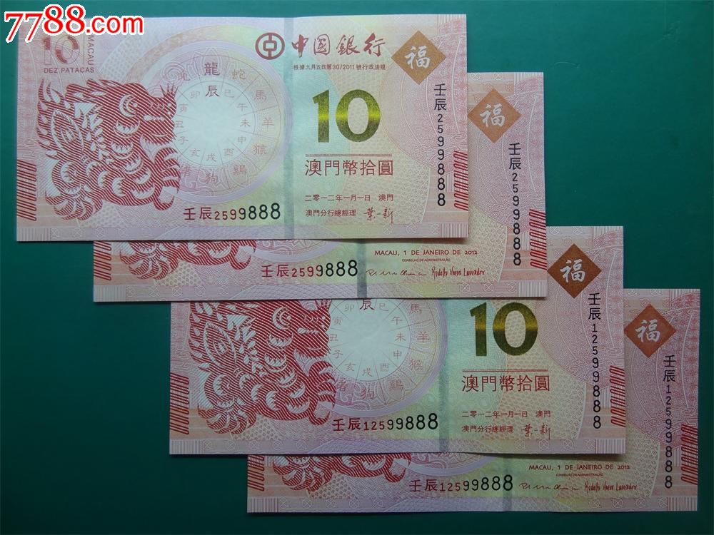 澳门龙钞三联体纪念钞当前市场价格多少?