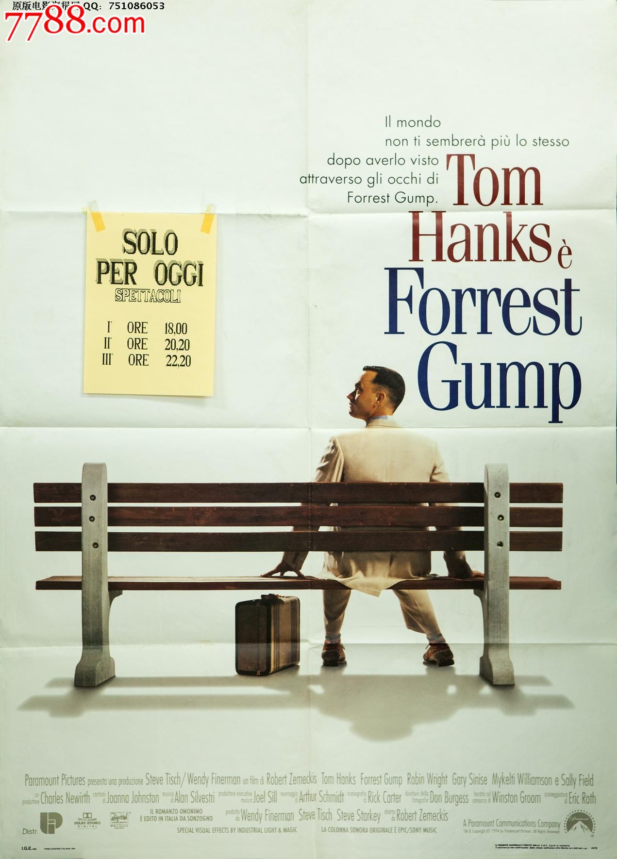《阿甘正传》意大利原版电影海报,电影海报,摄影稿印刷,故事片,电影海报,国产影片,21世纪初,其他开张,单张,se25120609,零售,原版电影海报店