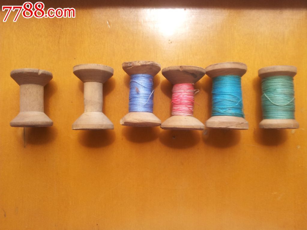 菊花牌木纱团,木线轴,6个合售