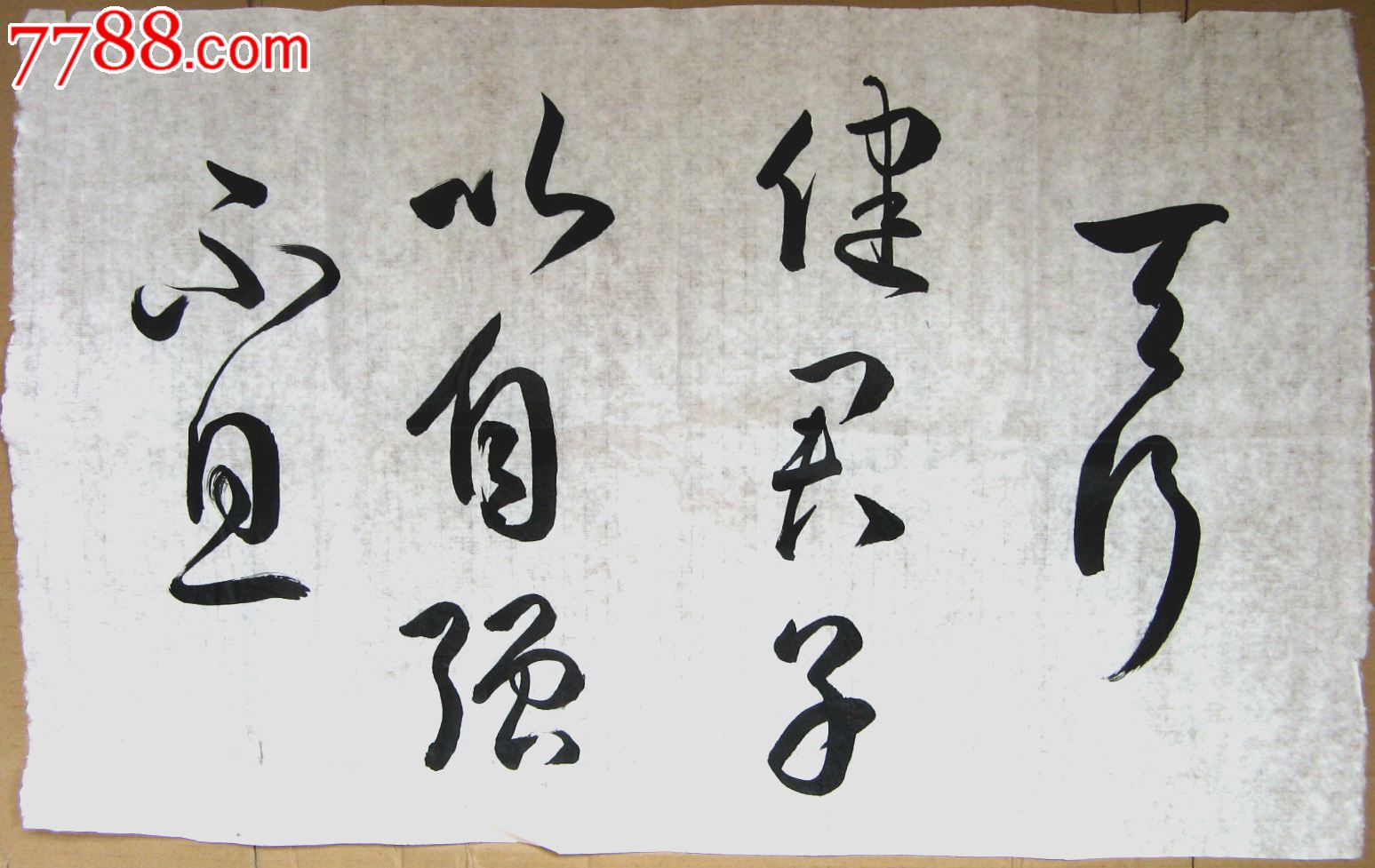 不错的五尺开三横幅无款草书《天行健君子以自强不息》
