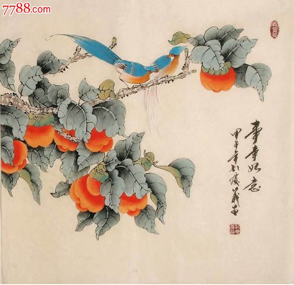 孔庆义·四尺斗方工笔花鸟-se25476521-花鸟国画原作-零售-7788收藏