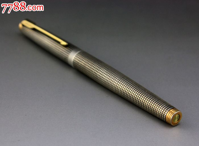 美国派克parker75纯银格14k金尖古董钢笔,西洋收藏品