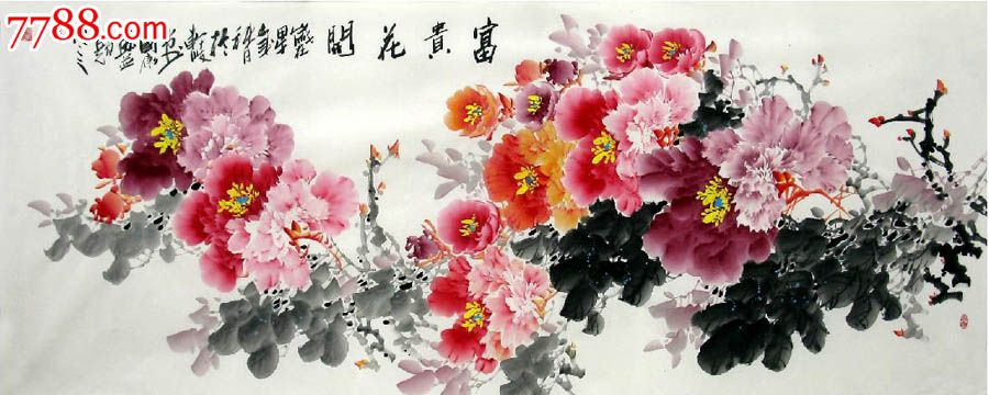 蒋国康·小六尺精品牡丹-se25557220-花鸟国画原作