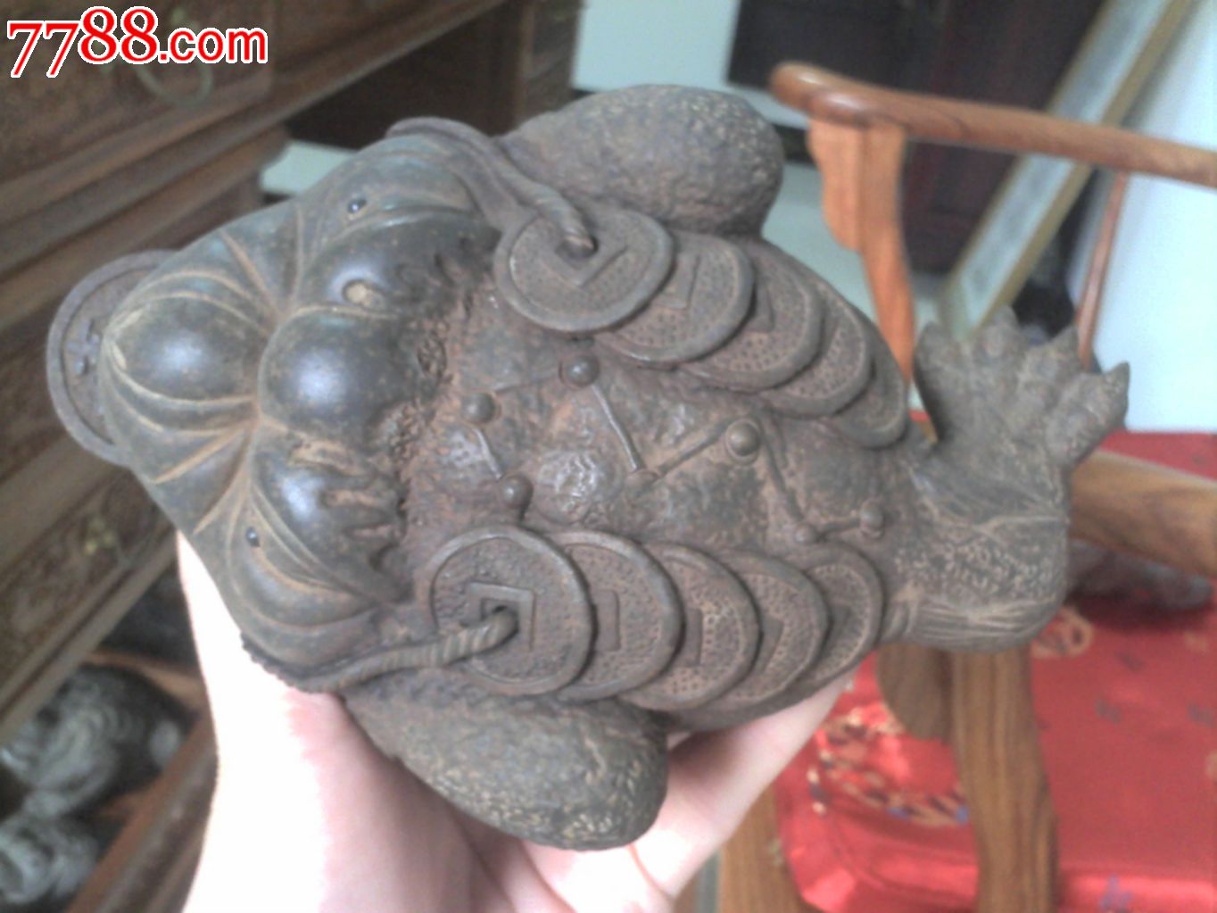 紫砂金蟾转钱背钱茶宠泡养十多年