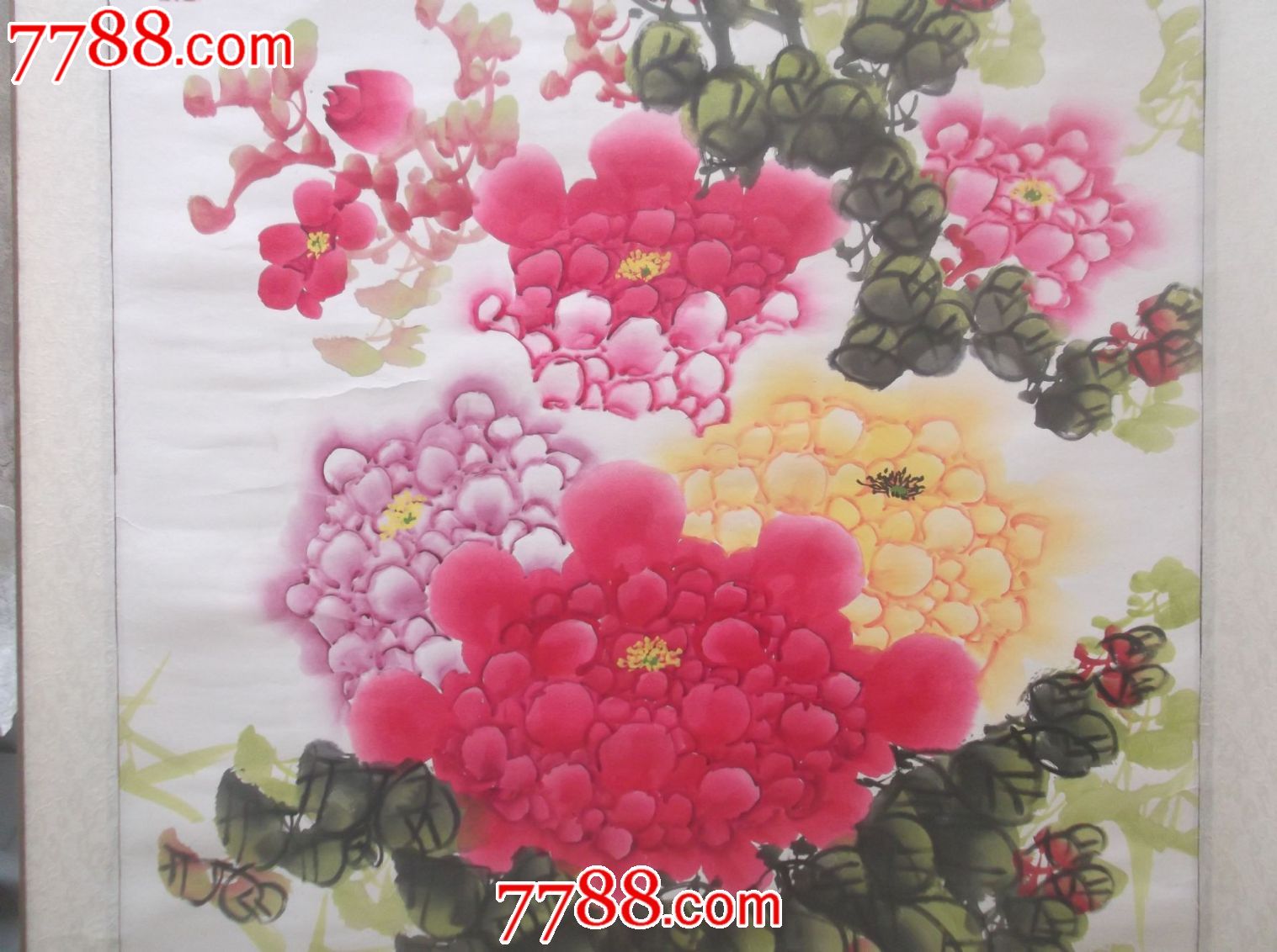 中国书画家王铎《花开富贵》127*60cm