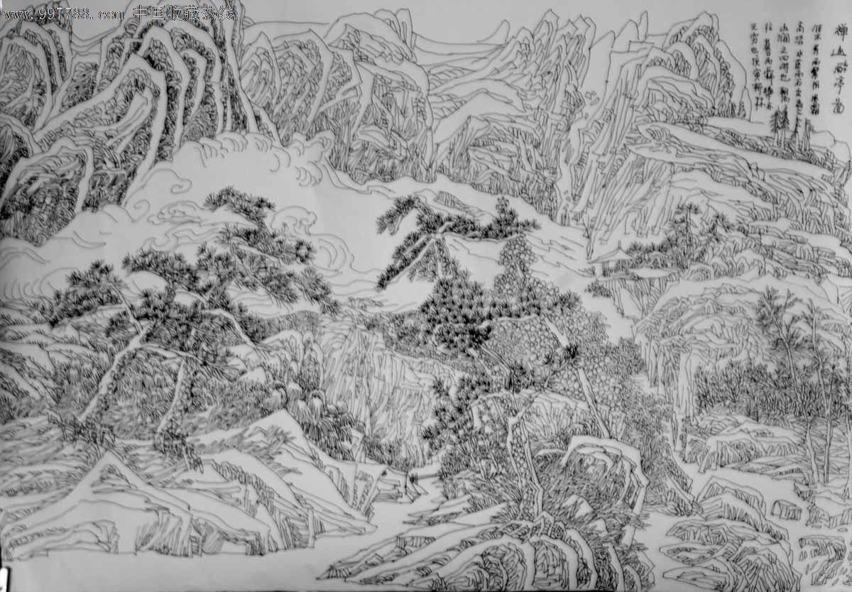 唐柳林钢笔画作品(五,素描/速写,钢笔画原画,山水,21世纪10年代,全开
