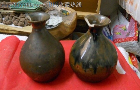 清，建窑,玉壶春瓶.1对_黑瓷/酱釉瓷_居山堂【7788旧书网】