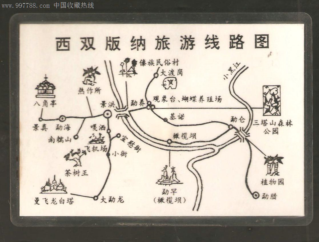 西双版纳景点路线图图片