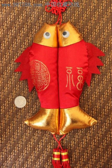 吉祥对鱼(中号),荷包/香囊,吉祥语,年代不详,其他形状_第1张_七七八八