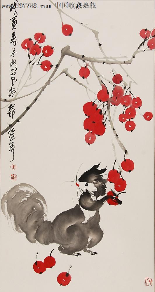 [品墨斋分店]◆国家美术家协会会员★朱法鹏《松鼠》★保真