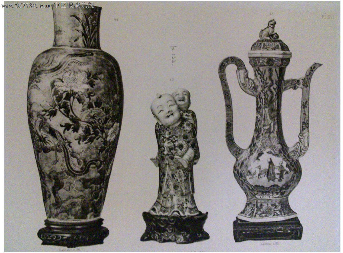 18*4年《法国大藏家迪耶藏中国瓷器》124件瓷器图例,西方雕版画工艺