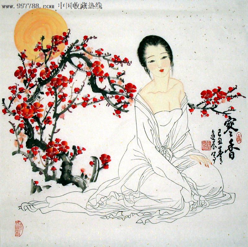 胡逢辰国画仕女画装饰19845