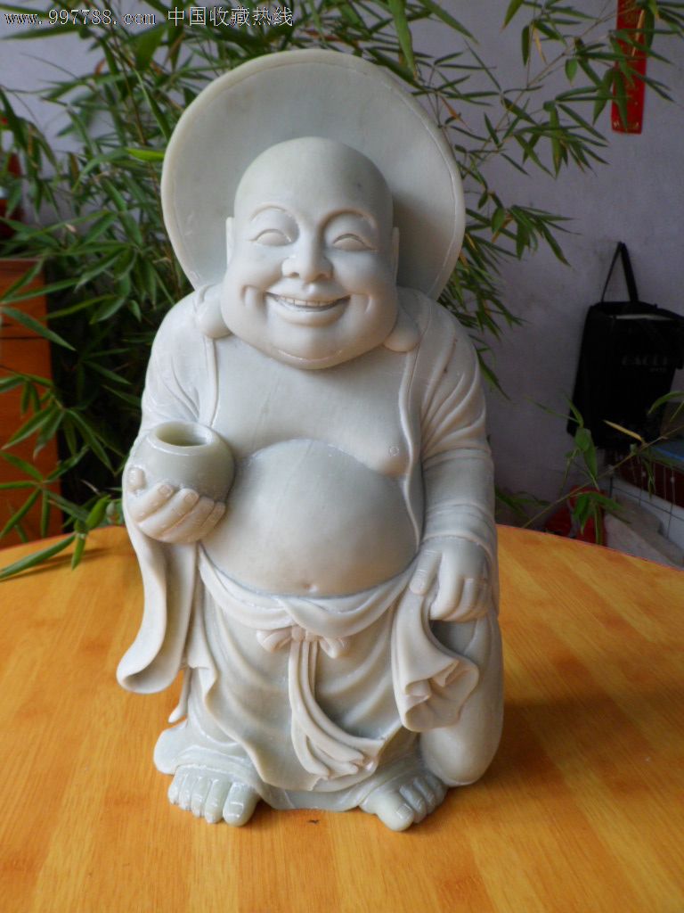 岫玉摆件大肚佛