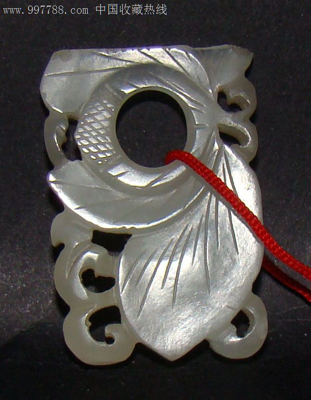玉器老白玉子母扣800元29