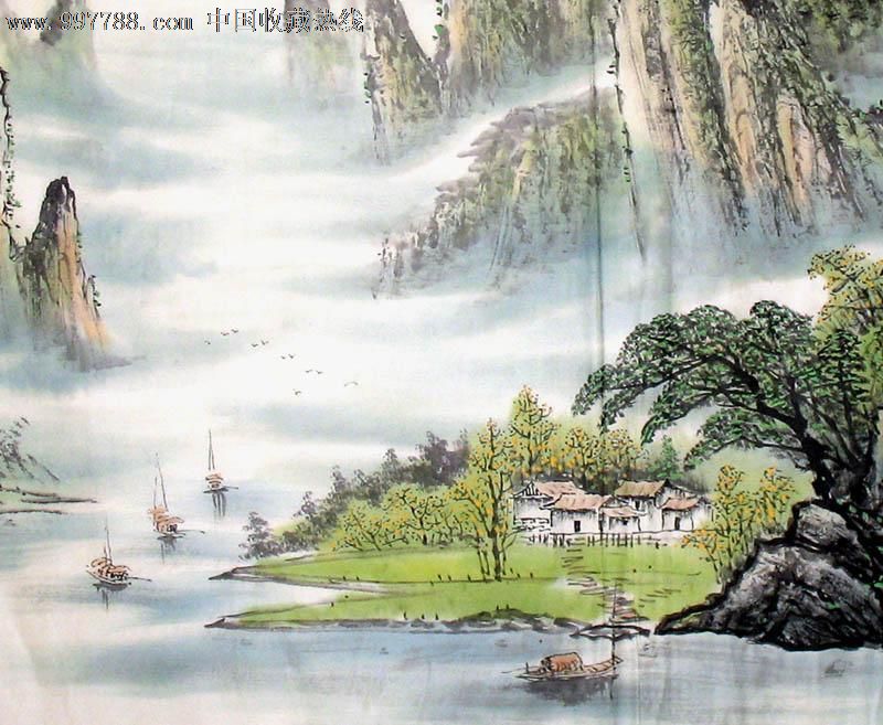 蒋涛山水画,江山聚秀,四尺,写意国画,送礼装饰佳品,17609