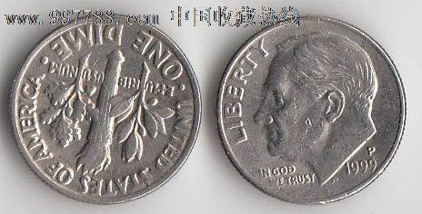 美国10美分流通硬币