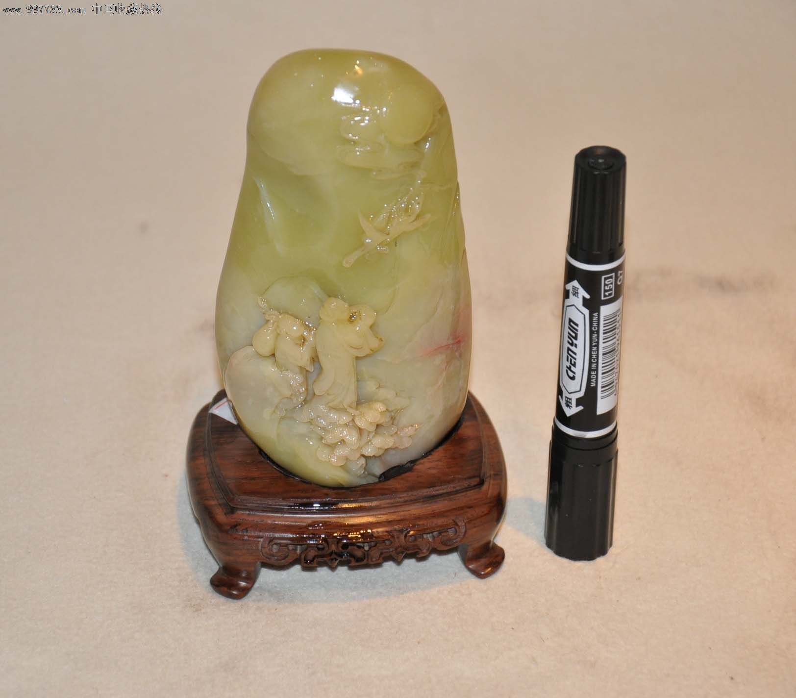 思亲青芙蓉寿山石摆件