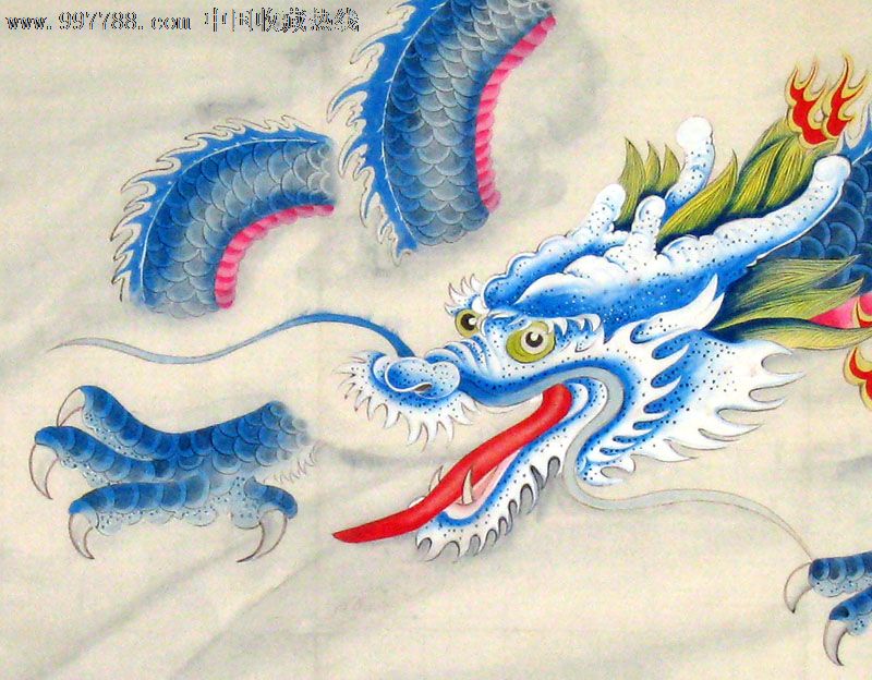 林菁走獸圖/騰龍圖(彩龍)/四尺/手繪真跡收藏/商務禮品/22029