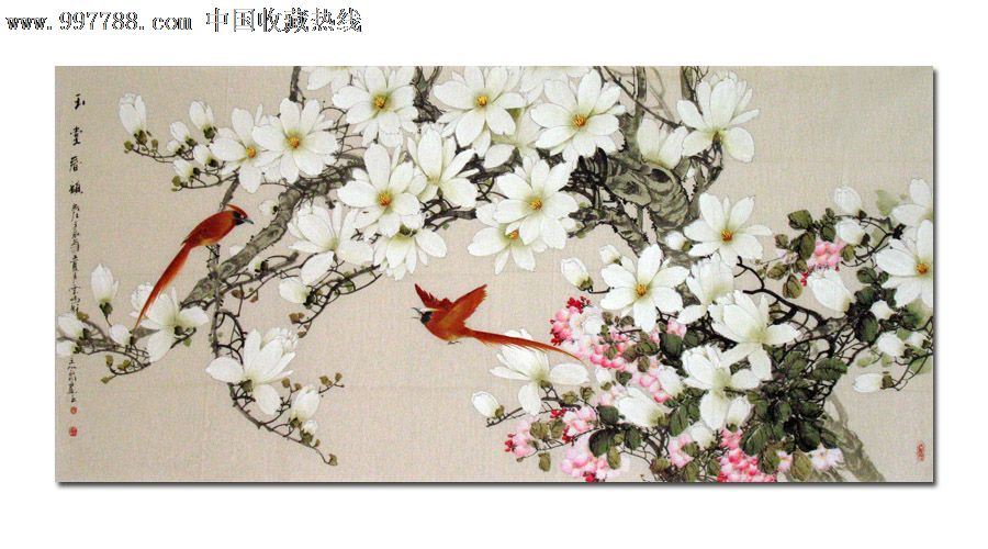 白羽花鸟画,玉堂春韵,六尺,精美礼品装饰画,推荐收藏,50045
