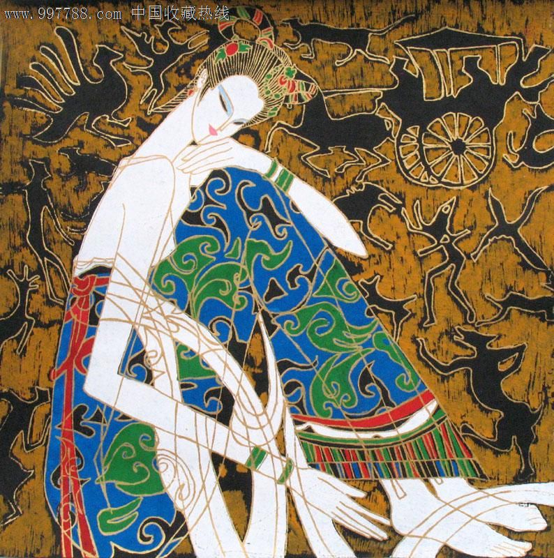 云南风情人物画,小斗方,家居壁饰画,22833