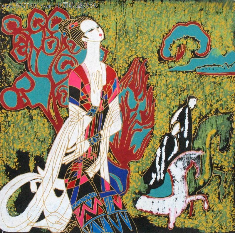 云南风情人物画,小斗方,家居壁饰画,22843