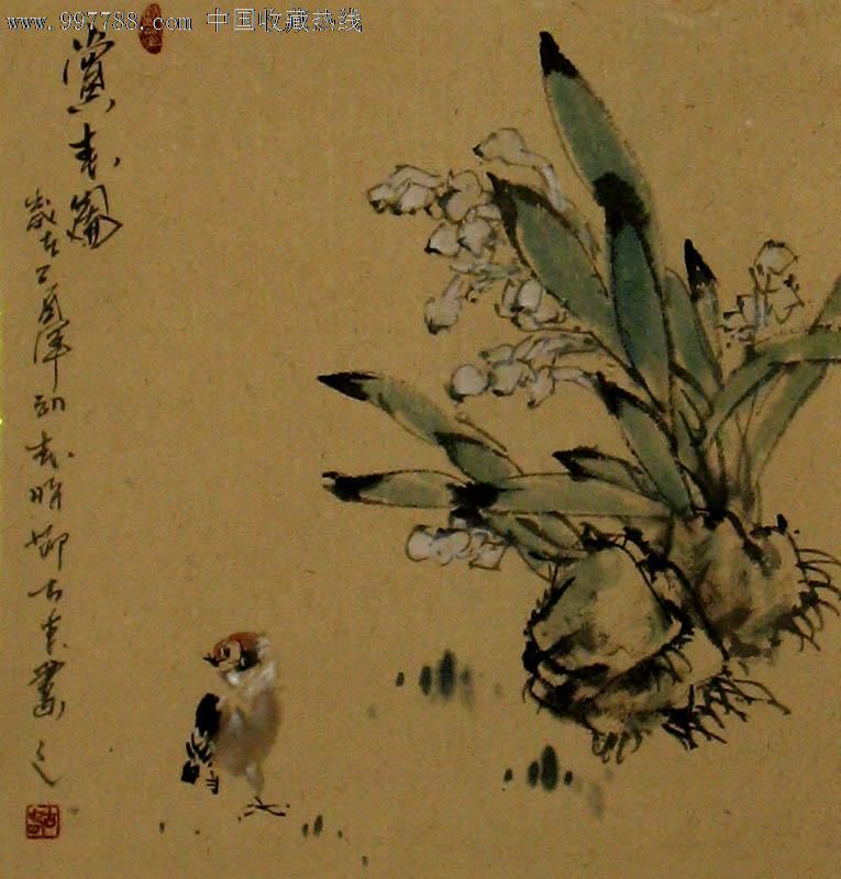 立軸類古春花鳥畫賞花圖精美禮品裝飾畫推薦收藏z1808