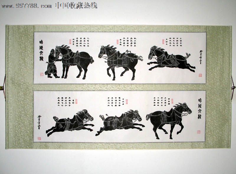 立轴类李军花鸟画唐王昭陵六骏精美礼品装饰画推荐收藏z2394
