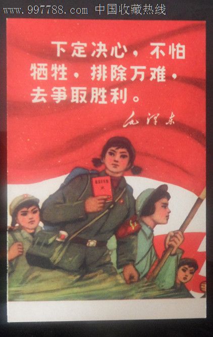 下定决心,不怕牺牲,排除万难,去争取胜利。(毛泽东)_普通明信片_明信片【7788收藏__收藏热线】