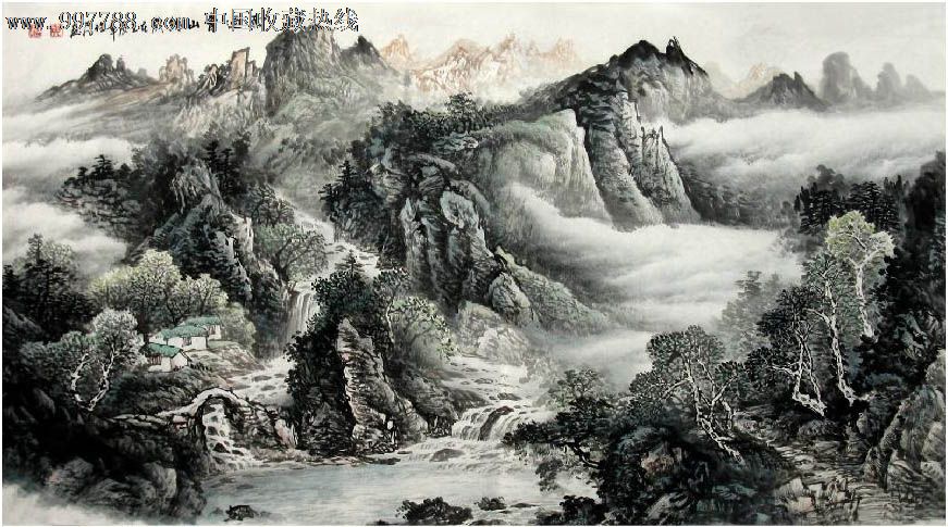 广西美协黄任飞·六尺国画山水