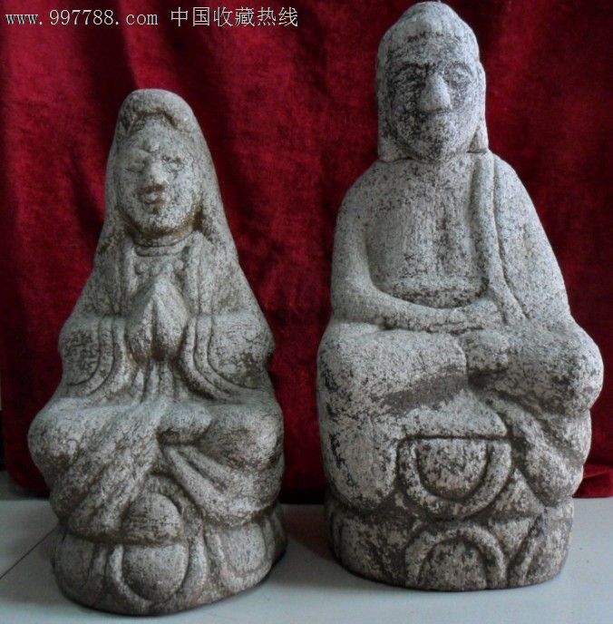 明清老石头佛一对-价格:4000元-se13587306-佛像/造像-零售-7788收藏