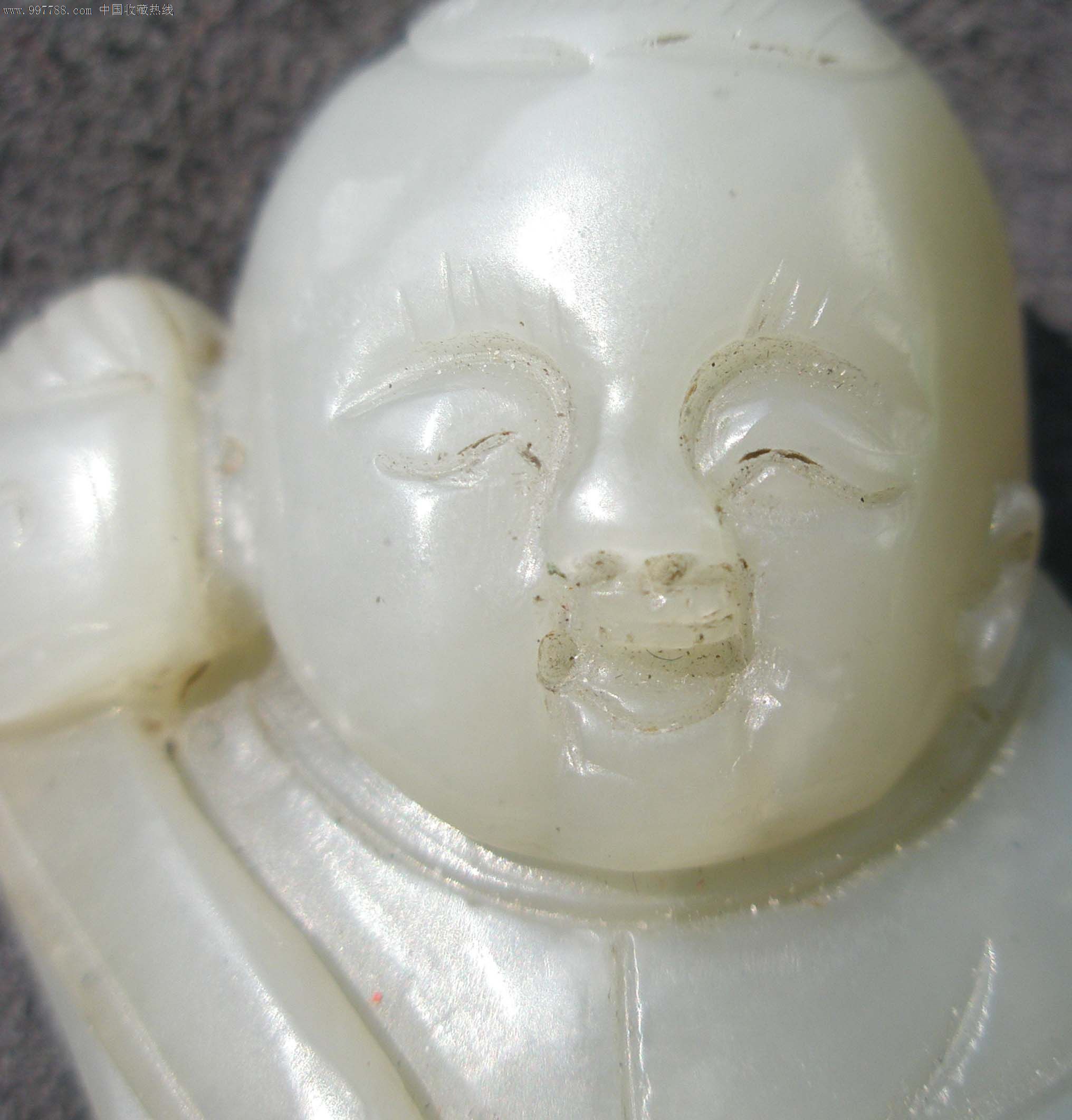 清朝新疆青白玉举手童