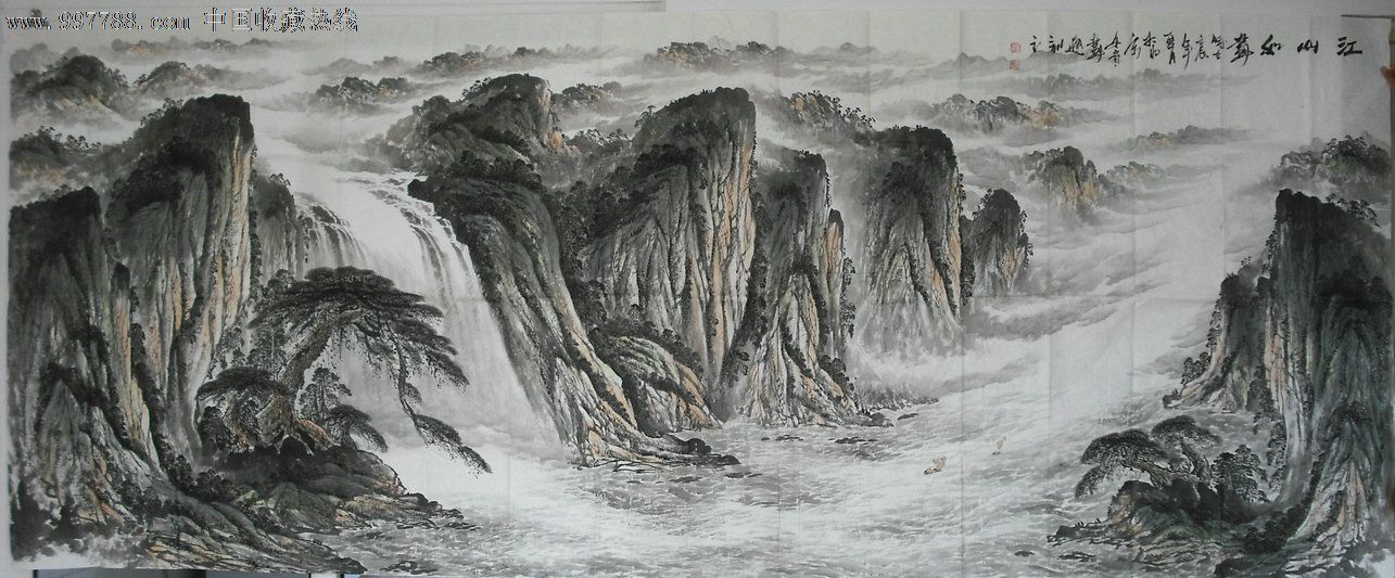 赵冬雪巨幅山水画江山如画140*360厘米-se13767938-山水国画原作-零售