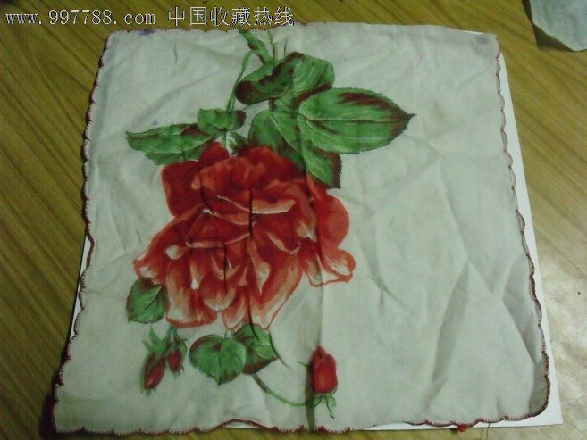 月季花手绢一方