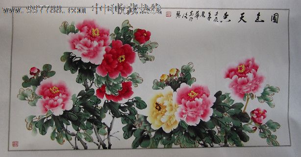 国色天香-花鸟国画原作--se13888184-零售-7788收藏__中国收藏热线