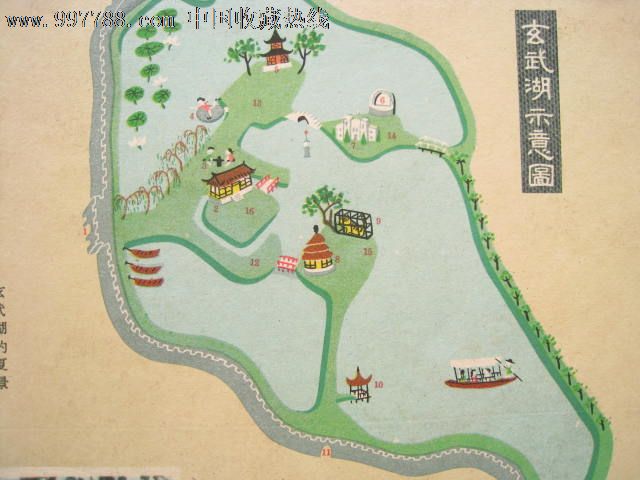南京简笔画玄武湖图片
