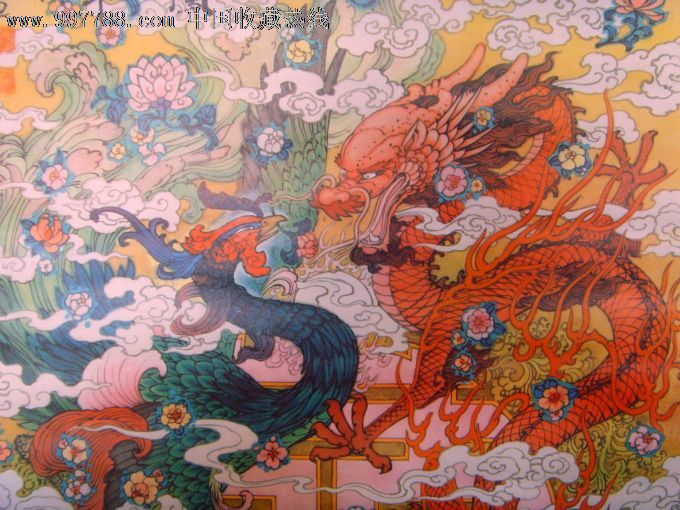 龙飞凤舞1450mm*720mm[特大中堂带对联上下轴]华三川作品