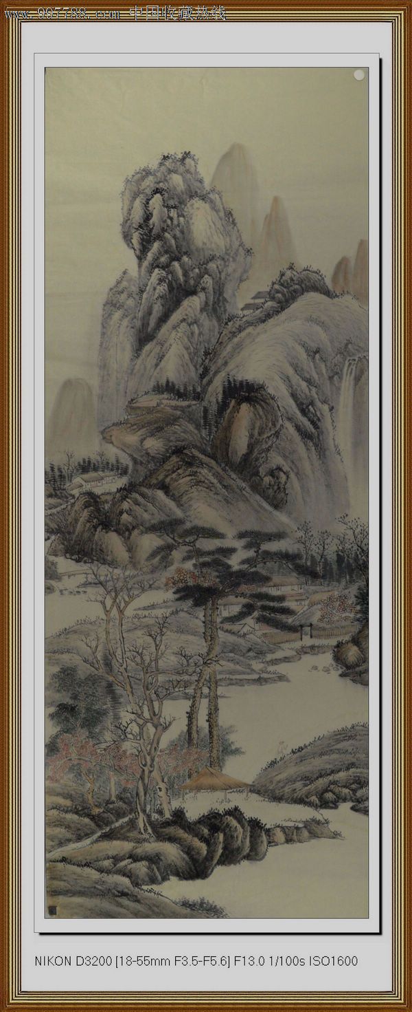 一枫斋精品国画竖幅中堂山水画系列仿高岑嵩山图