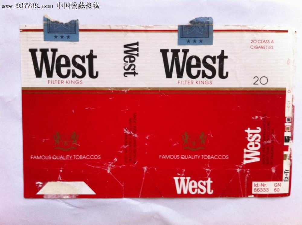 west进口烟卷【早期标,80年代中晚】
