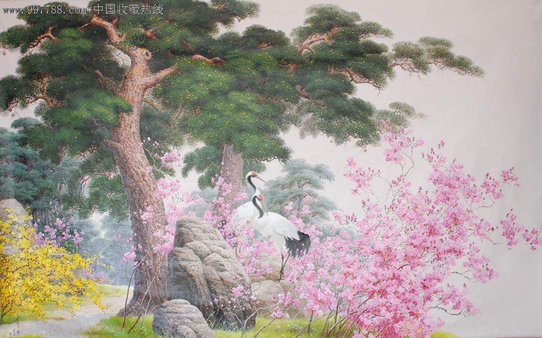 松鹤延年-价格:29000.0000元-se14469069-油画原画-零售-7788老照片