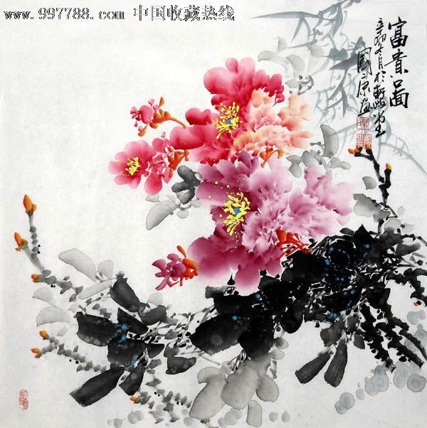 蒋国康·四尺斗方牡丹-se14588081-花鸟国画原作-零售-7788收藏__收藏