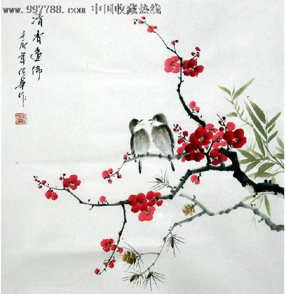 何佳華·三尺斗方花鳥(100元/2件)-se14968217-花鳥國畫原作-零售