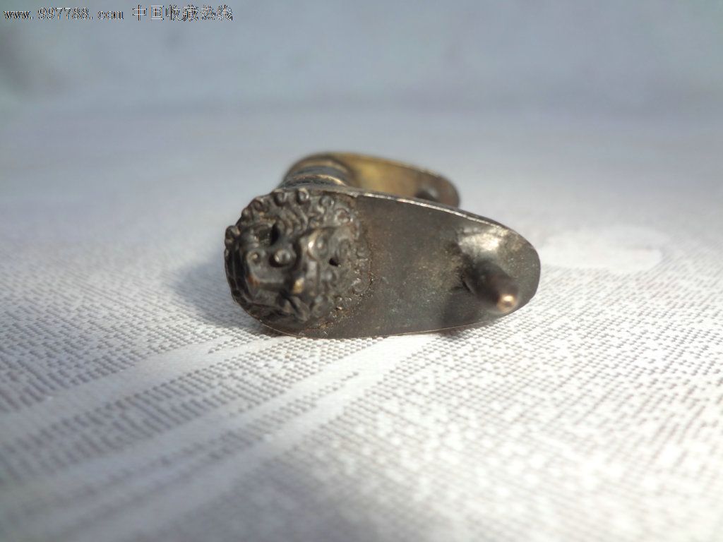 wp3q-极其少见的老铜锁-五环密码锁,没见过,做工复杂,环上雕刻有吉祥