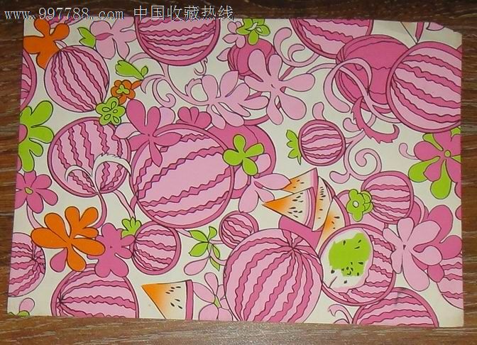 青岛纺织花布设计原稿(水粉画).1967年