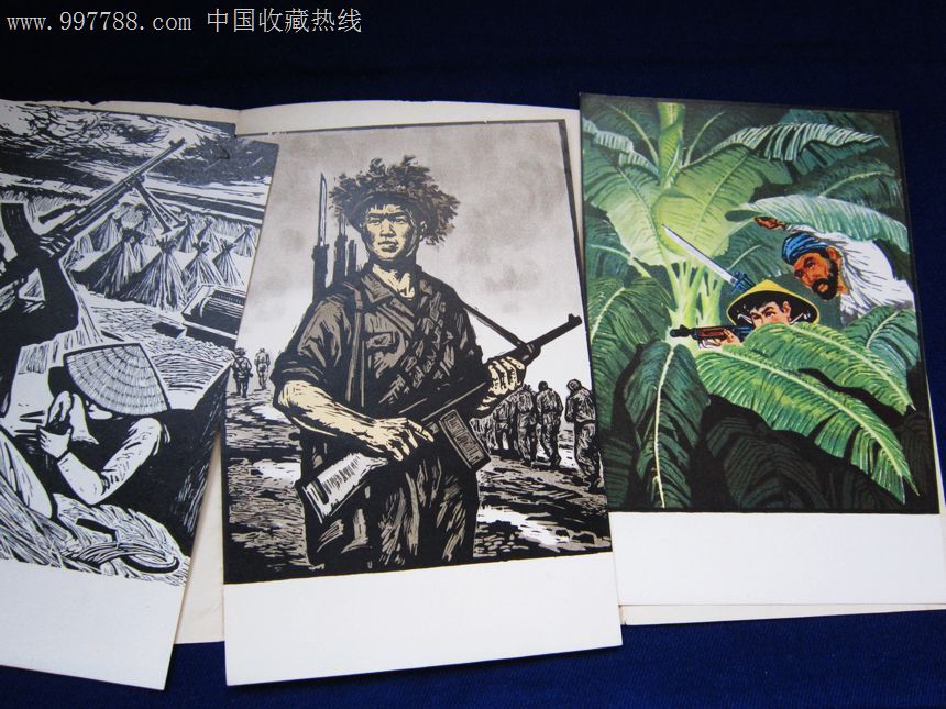 1965年初版-南方来信-木刻版画一套-品相特好-14.8*10.3cm
