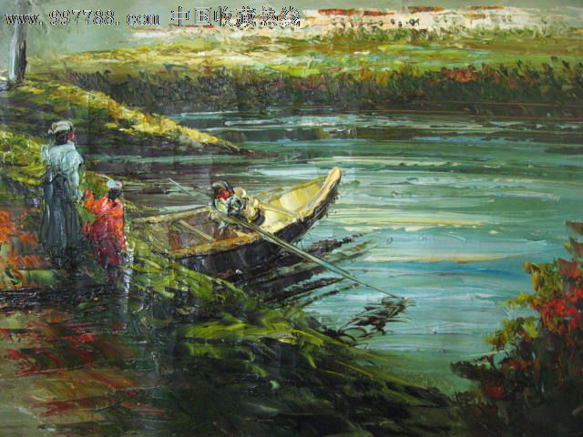 郭北平:签名油画《河边》——"北平93"!