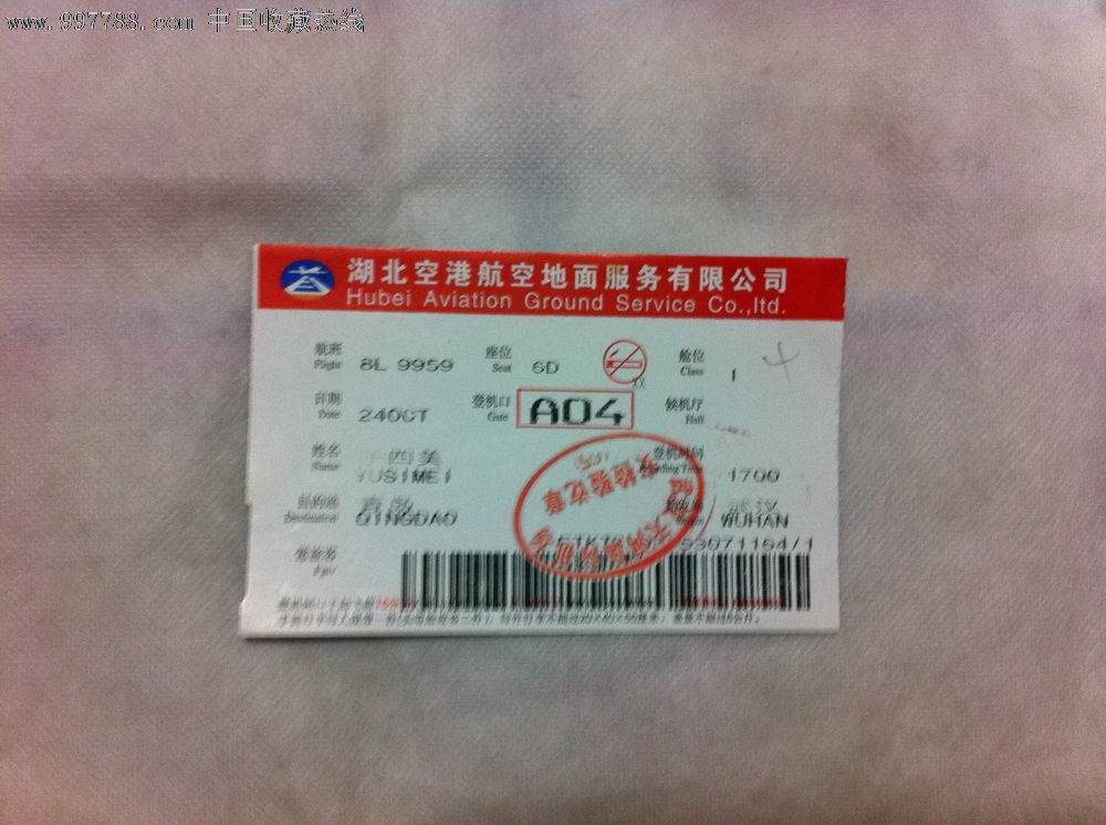 武汉天河国际机场【登机牌】