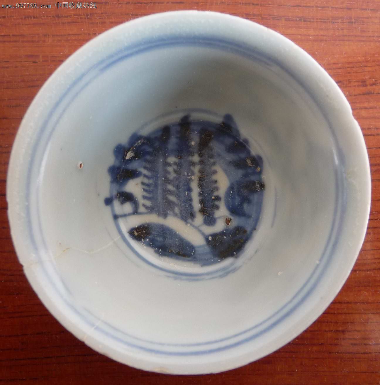 明代,万历,青花,小酒杯小酒盅,寿字款,嘉兴三塔图