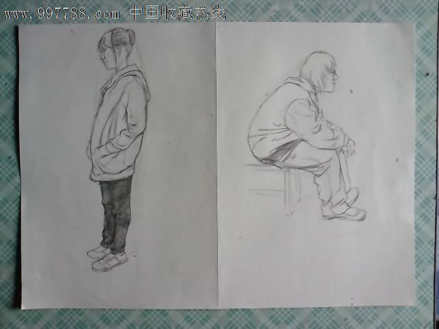 素描人物画稿（三十九）_素描/速写_种类图片_收藏价格_7788茶具