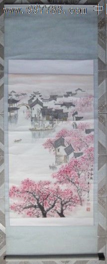 江南春朝(严良文原画(装裱:185cm×67cm〔画:119cm×61cm]