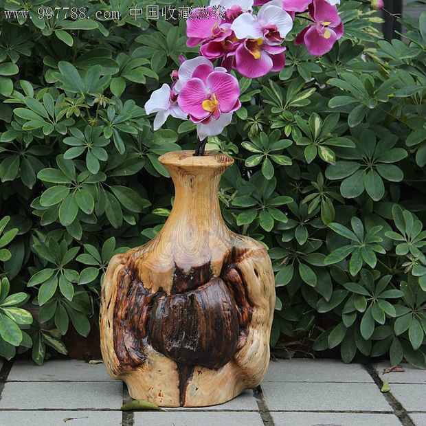 宜居品阁礼品/天然根雕木雕/松树根瘤艺术摆件/花插花瓶ywd413